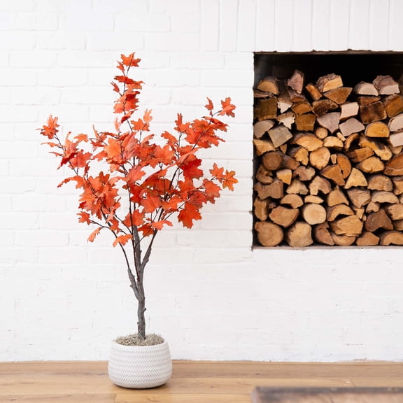 Nearly Natural Potted Artificial Smoky Maple Tree - 4' - Unlit