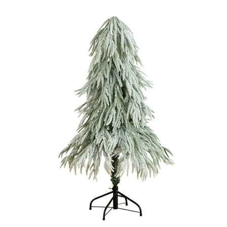 Nearly Natural 4ft. Flocked Down Swept Artificial Christmas Tree with 110 LED Lights