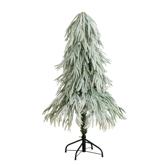Nearly Natural 4ft. Flocked Down Swept Artificial Christmas Tree with 110 LED Lights