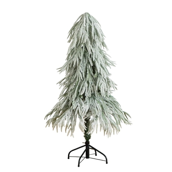 Nearly Natural 4ft. Flocked Down Swept Artificial Christmas Tree with 110 LED Lights