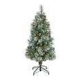 thumbnail image 1 of 4 Frosted Tip British Columbia Mountain Pine Artificial Christmas Tree with 100 Clear Lights, Pine Cones and 228 Bendable Branches, 1 of 7