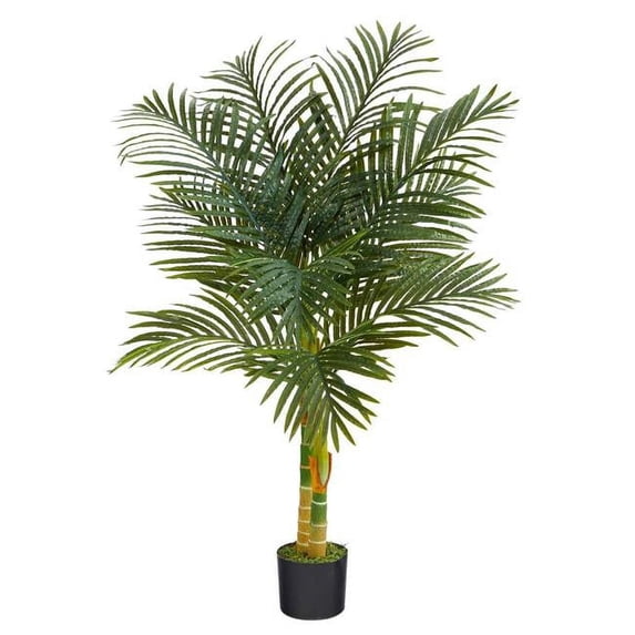 4 Double Stalk Golden Cane Artificial Palm Tree