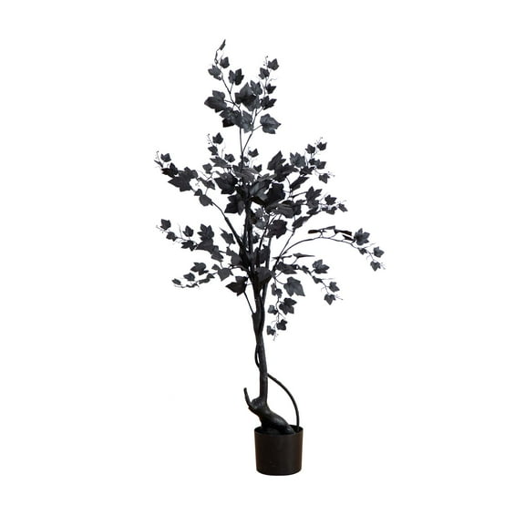 Nearly Natural 4ft. Halloween Black Maple Artificial Fall Tree