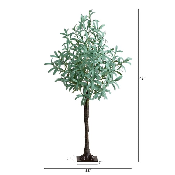 Nearly Natural Pre-Lit Olive Artificial Tree - 4' - Warm White LED Lights