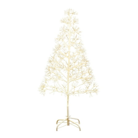 Nearly Natural 4ft. Pre-Lit Artificial White Starburst Tree with 800 Fairy Warm White LED Lights