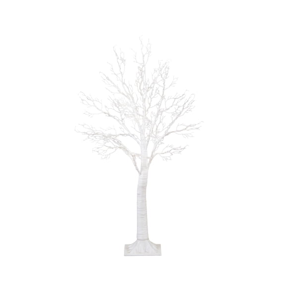 Nearly Natural 4ft. Pre-Lit Artificial White Twig Tree with 160 Warm White LED Lights