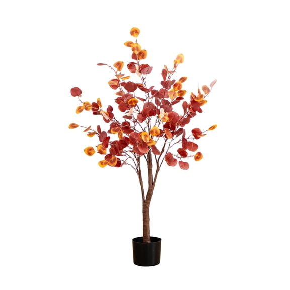 Nearly Natural 4ft. Pre-Lit Autumn Eucalyptus Artificial Fall Tree with 160 Warm White LED Lights