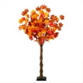 thumbnail image 1 of Nearly Natural Pre-Lit Deluxe Autumn Maple Artificial Fall Tree - 4' - Warm White LED Lights, 1 of 4