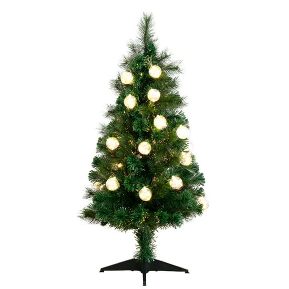 Nearly Natural 4ft. Pre-Lit Fiber Optic Artificial Christmas Tree, Green