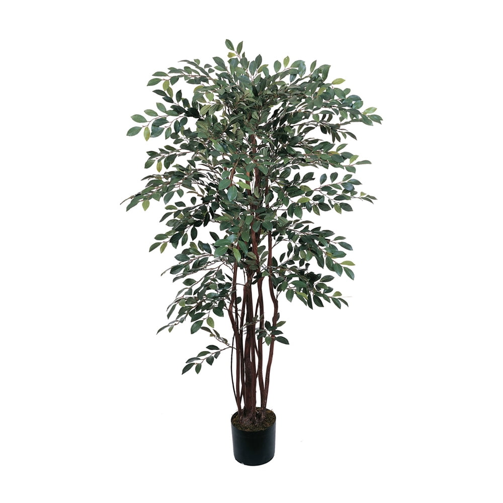 48" Green Silk and Plastic Potted Ruscus Tree