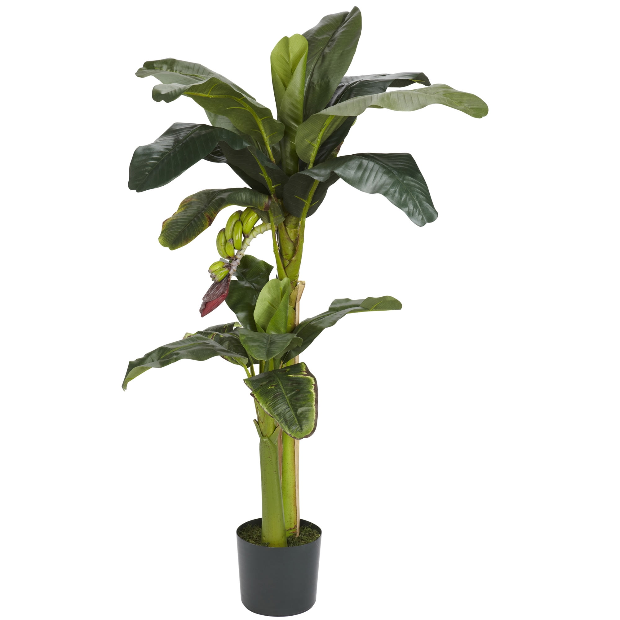 Green Silk and Plastic Potted Banana Tree Set