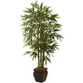 thumbnail image 1 of Nearly Natural 5.5' Bamboo Artificial Plant with Decorative Planter, Green, 1 of 9