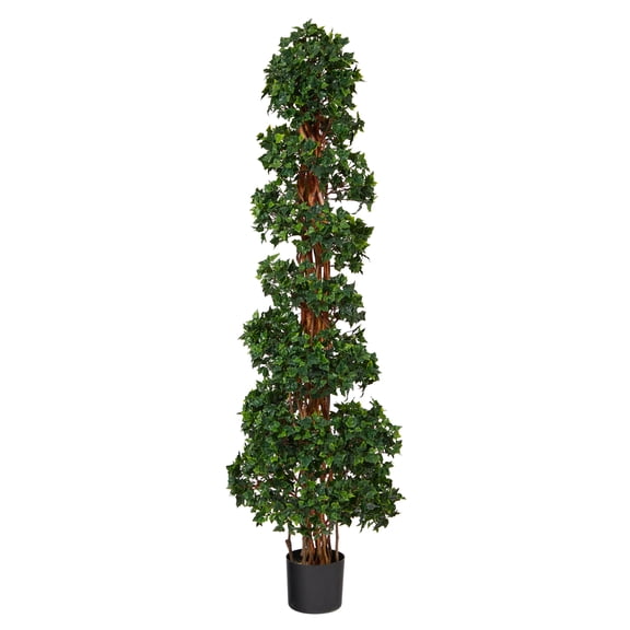 Nearly Natural 5.5ft English Ivy Topiary Spiral Artificial Tree UV Resistant