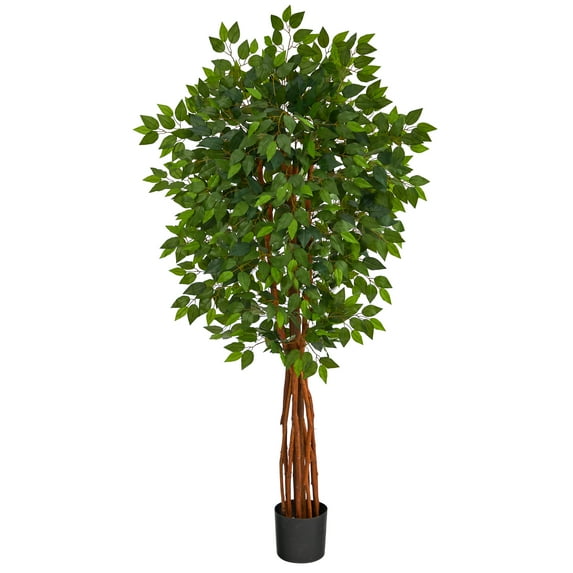 Nearly Natural 5.5' Super Deluxe Natural Trunk Ficus Artificial Tree