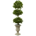 thumbnail image 1 of Nearly Natural 5.5’ Triple Bay Leaf Artificial Topiary in Urn UV Resistant, 1 of 2