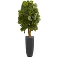 thumbnail image 1 of Nearly Natural 5.5ft. Fiddle Leaf Artificial Tree in Gray Cylinder Planter, Green, 1 of 3