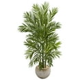thumbnail image 1 of Nearly Natural 5' Areca Palm Artificial Tree in Bowl Planter, Green, 1 of 1