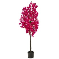 Nearly Natural 5' Bougainvillea Artificial Tree in Plastic Pot