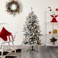 thumbnail image 1 of Nearly Natural 5' Flocked Fir Artificial Christmas Tree Prelit with 650 LED Lights, 1 of 8