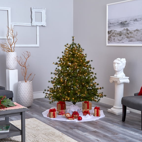 Nearly Natural 5ft Colorado Mountain Pine Christmas Tree w/ 250 Clear Lights