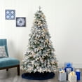 thumbnail image 1 of Nearly Natural 5' Green Pine Flocked Artificial Christmas Tree Prelit 150 Clear LED Lights, 1 of 6