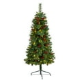 thumbnail image 1 of Nearly Natural 5' Pine Artificial Christmas Tree Prelit 110 Warm White LED Lights, 1 of 12