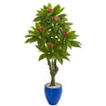 thumbnail image 1 of Nearly Natural 5' Plumeria Artificial Tree in Decorative Planter, 1 of 1