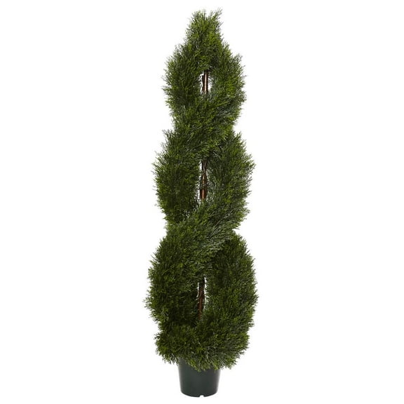 Nearly Natural 5' Pond Cypress Spiral Topiary UV Resistant (Indoor/Outdoor)