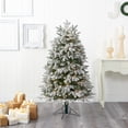 thumbnail image 1 of Nearly Natural 5' Prelit LED Flocked Fir Artificial Christmas Tree, 1 of 8