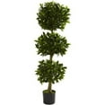 thumbnail image 1 of Nearly Natural 5' Triple Bay Leaf Artificial Topiary UV Resistant (Indoor/Outdoor), Green, 1 of 6