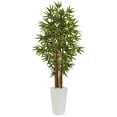 thumbnail image 1 of Nearly Natural 5 ft. Bamboo Artificial Tree in White Tower Planter, 1 of 5
