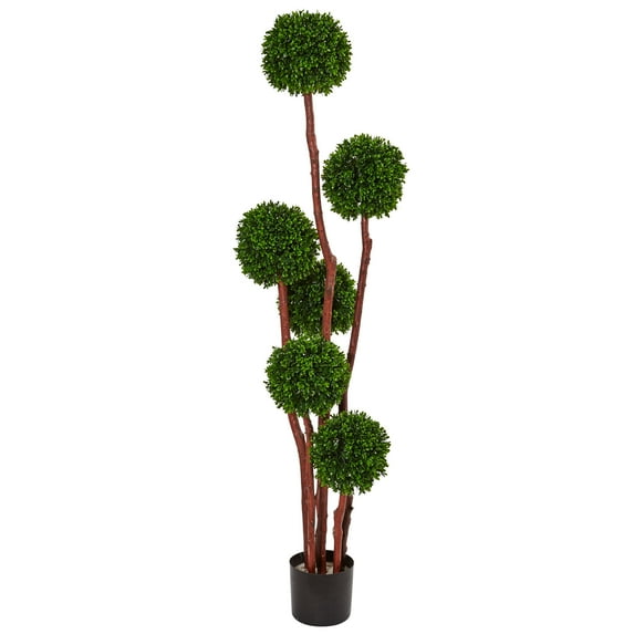 Nearly Natural 5 ft. Boxwood Artificial Tree UV Resistant (Indoor/Outdoor)