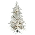 thumbnail image 1 of Nearly Natural 5' Flocked Fir Christmas Tree with 650  Micro LED and 386 Branches - Green, 1 of 10