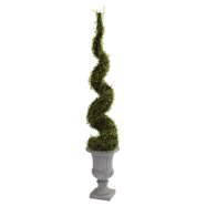 Nearly Natural Cedar Spiral Silk Topiary - Walmart.com