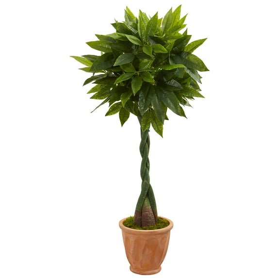 Nearly Natural 5 ft. Money Artificial Tree in Terracotta Planter (Real Touch)