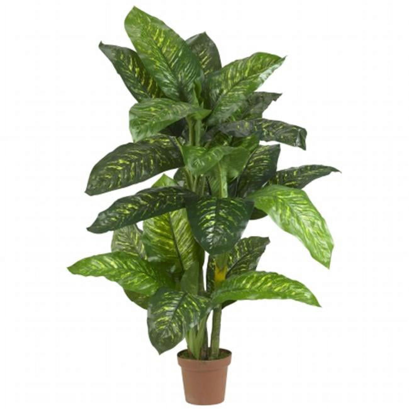 5' Green Dieffenbachia Silk Potted Floor Plant