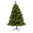 thumbnail image 1 of Nearly Natural 5ft. North Carolina Mixed Pine Artificial Christmas Tree with 200 Warm White LED Lights, 711 Bendable Branches and Pinecones, 1 of 7