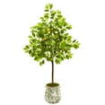 Nearly Natural 53” Lemon Artificial Tree in Floral Planter