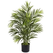 Nearly Natural Indoor/Outdoor 30" Areca Palm UV Resistant in Green/Black