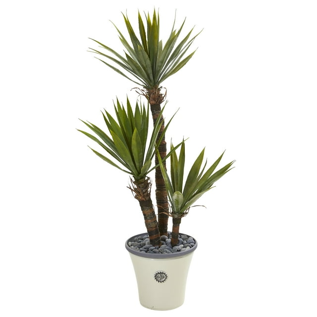 Nearly Natural 53in. Yucca Artificial Tree in Decorative Planter, Green