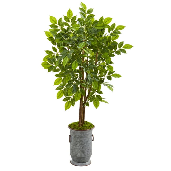 Nearly Natural 55in. River Birch Artificial Tree in Decorative Planter