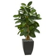 thumbnail image 1 of Nearly Natural 56-In. Artificial Rubber Tree in Black Planter, 1 of 1