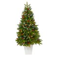 thumbnail image 1 of Nearly Natural 56" Snow Tipped Spruce Artificial Christmas Tree with Frosted Berries and Pinecones, Prelit with Clear LED Lights, 1 of 6