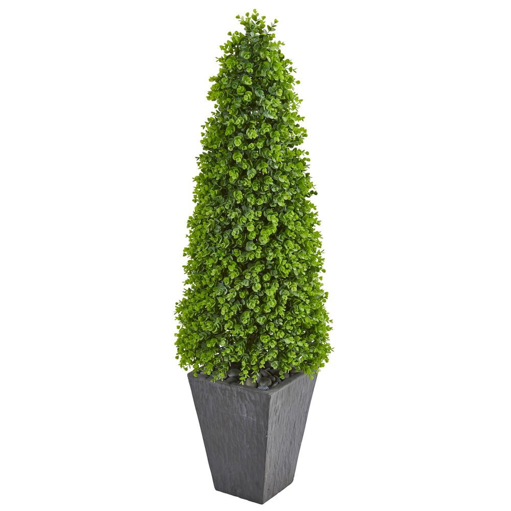 57" Green Eucalyptus Topiary in Slate Planter