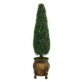thumbnail image 1 of Nearly Natural 59" Plastic Boxwood Artificial Topiary, Green, 1 of 4