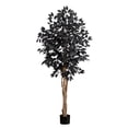 thumbnail image 1 of Nearly Natural 5ft. Artificial Halloween Black Ficus Tree with Natural Trunk, 1 of 6