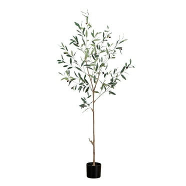 Nearly Natural 5ft. Artificial Slim Minimalist Olive Tree