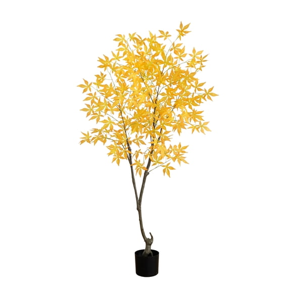 Nearly Natural Maple Potted Artificial Tree - 5' - Orange and Red