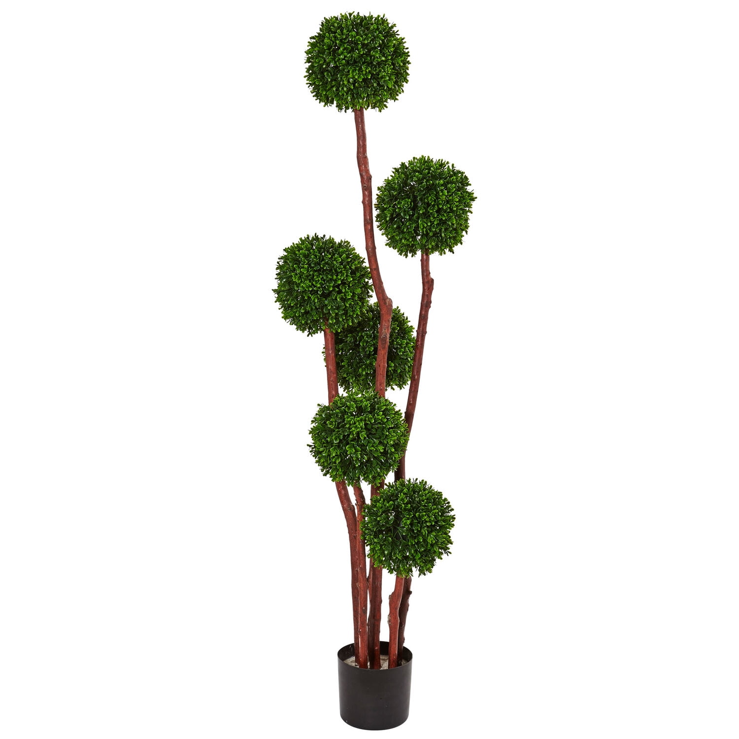 5ft Green Faux Boxwood Topiary Tree with UV Resistance