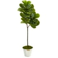 thumbnail image 1 of Nearly Natural 5ft. Fiddle Leaf Artificial Tree in Tin Bucket, 1 of 2